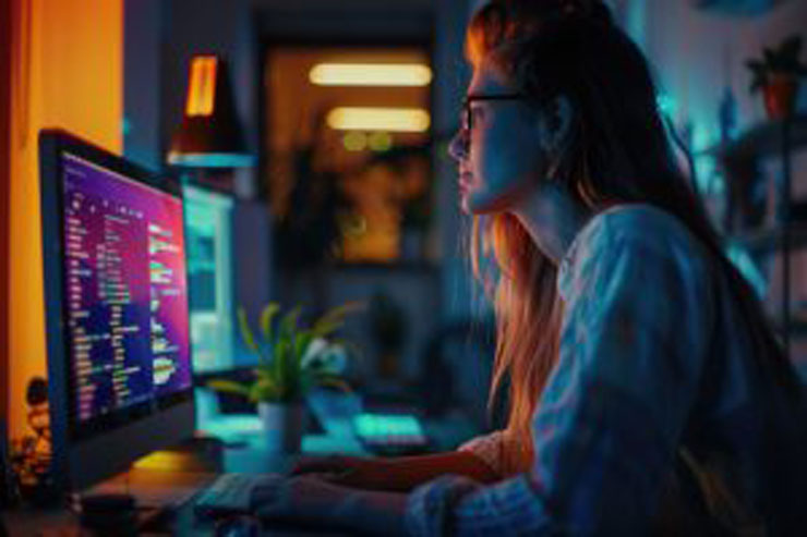Business-Woman-Working-With-Laptop Business Woman Working With Laptop From Sirixo Software Technologies Pvt Ltd